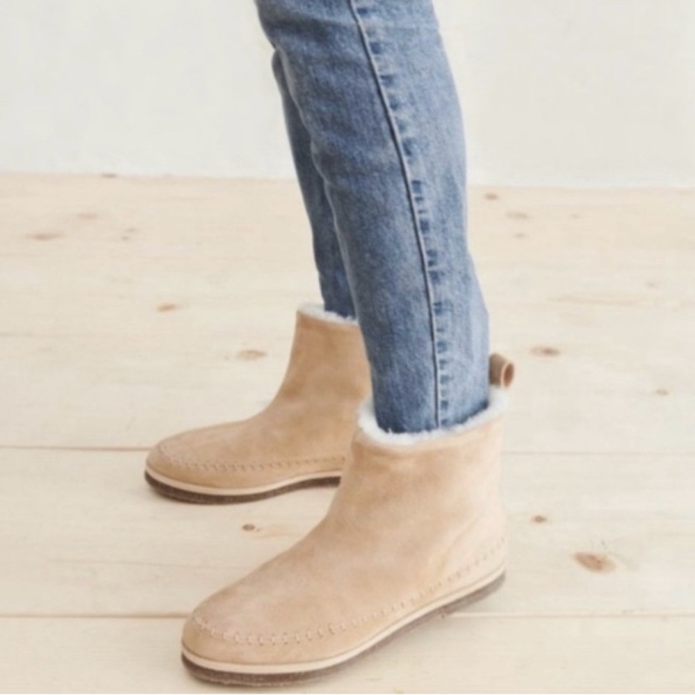 Jenni Kayne Shearling Suede Moc Boots size 38